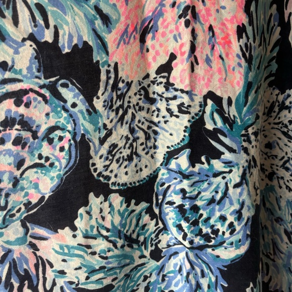 Lilly Pulitzer Party In Paradise Kimono Cover Up Wrap One Size Blue Pink No Tags - Picture 4 of 5